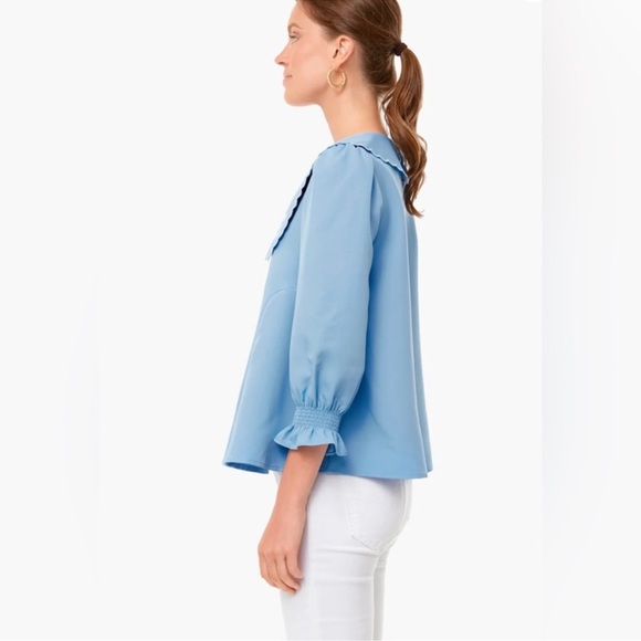 NWT Tuckernuck Cornflower Blue Emerson Embroidered Top - Picture 2 of 9